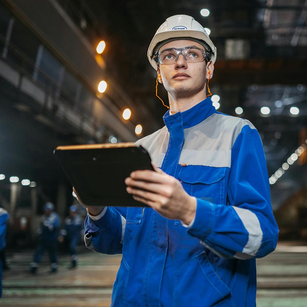Engineer on a job site